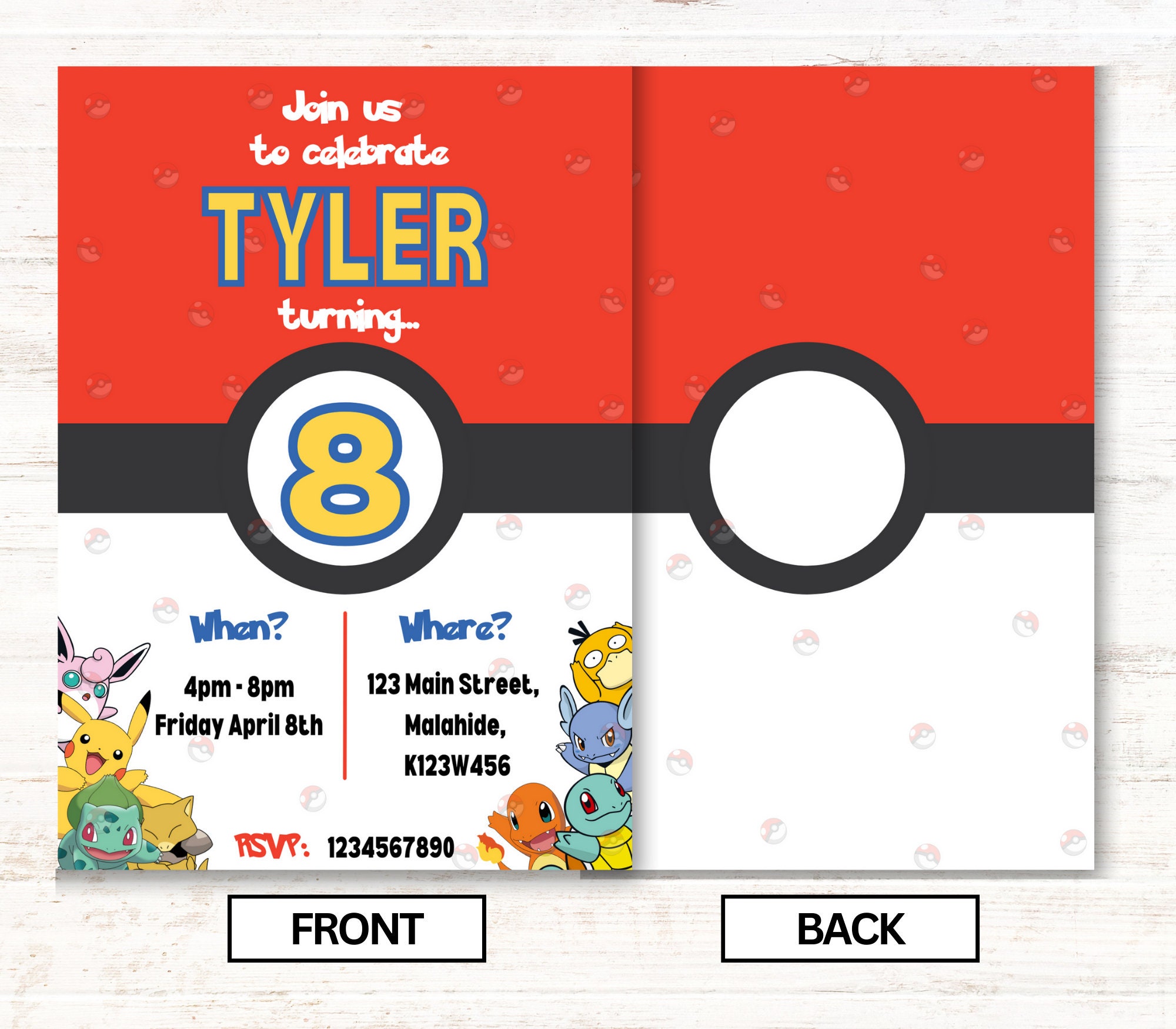 Pokemon Birthday Invitation Pokemon Invitations Pokemon Etsy