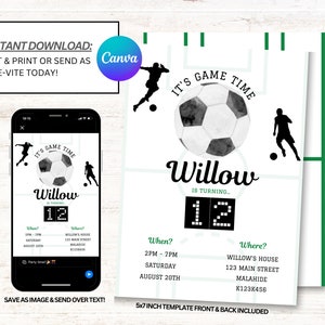 Fußball Einladung, Fußball Party einladen, Sofort Download
