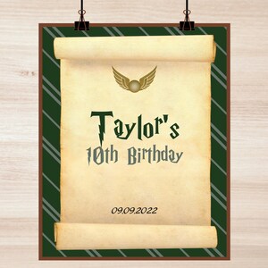 Wizard Birthday Party Welcome Sign Witch Magic School Magical Printable Editable Decor Instant Download - 16x20inch