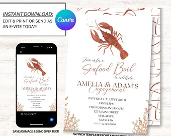 Louisiana Invitation, Seafood Boil Invitation, Crawfish Boil Invite,Instant Download