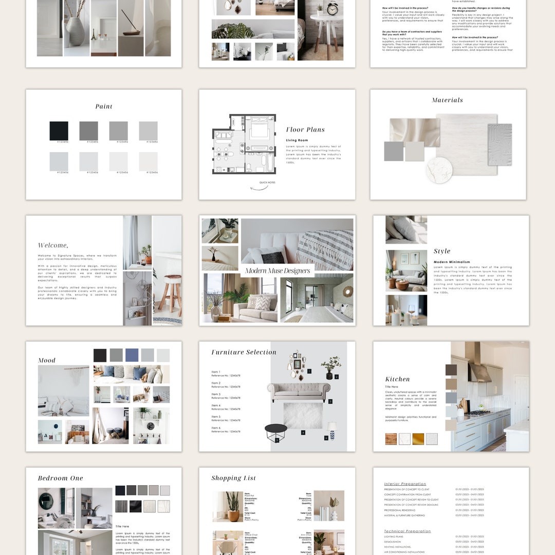 Design Proposal Template, Minimal Interior Design Proposal Template ...