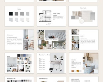 Design Proposal Template, Minimal Interior Design Proposal Template, Interior Design Presentation Template