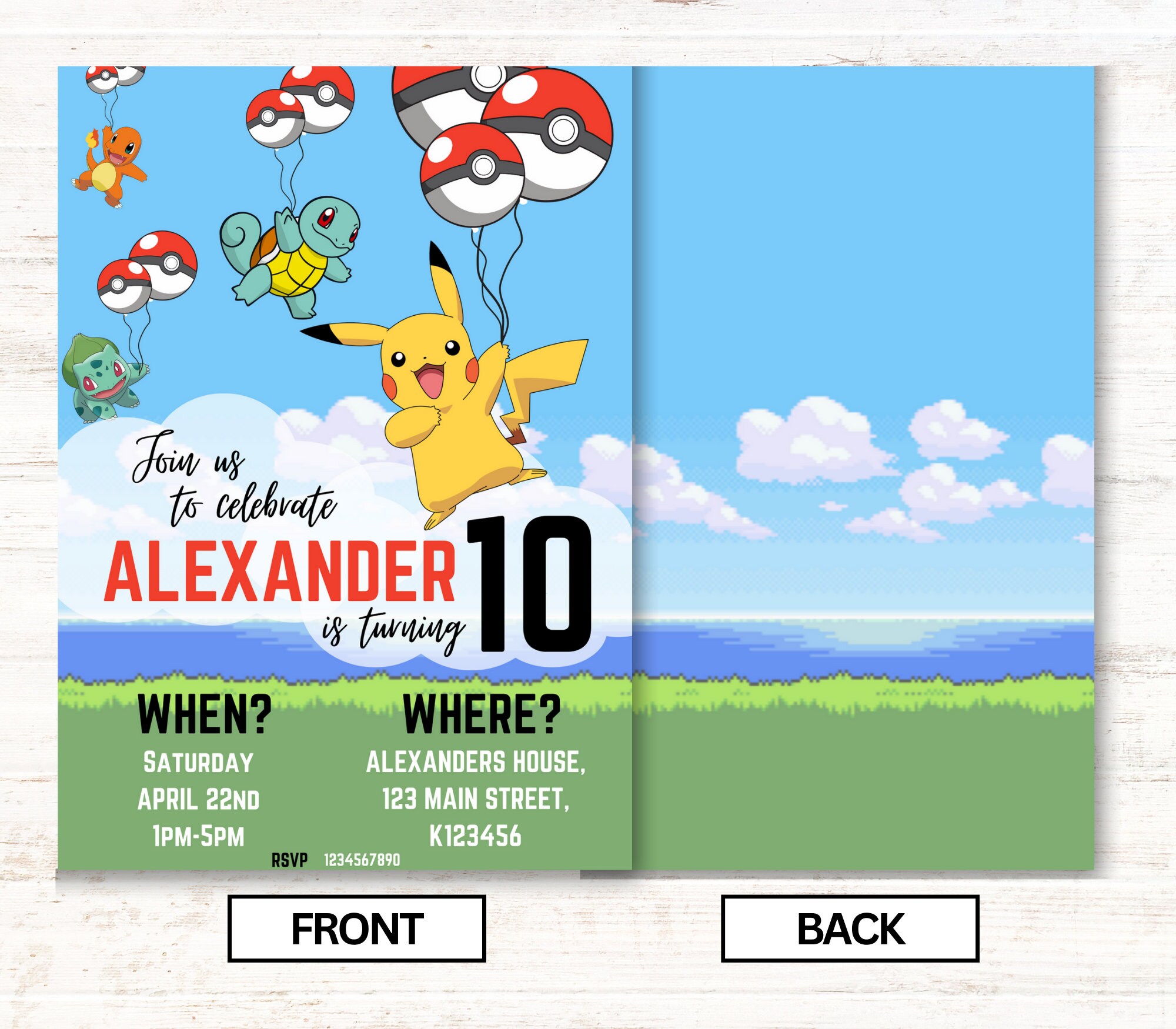 Pokemon Invitations, Pokemon Birthday Invitation, Pikachu Invites ...