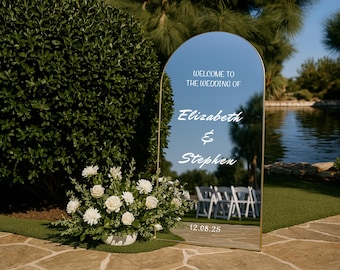 Mirror Decal Wedding Welcome Sign – Custom Vinyl Sticker for Acrylic Wedding Sign,  Minimal | Easy to Apply