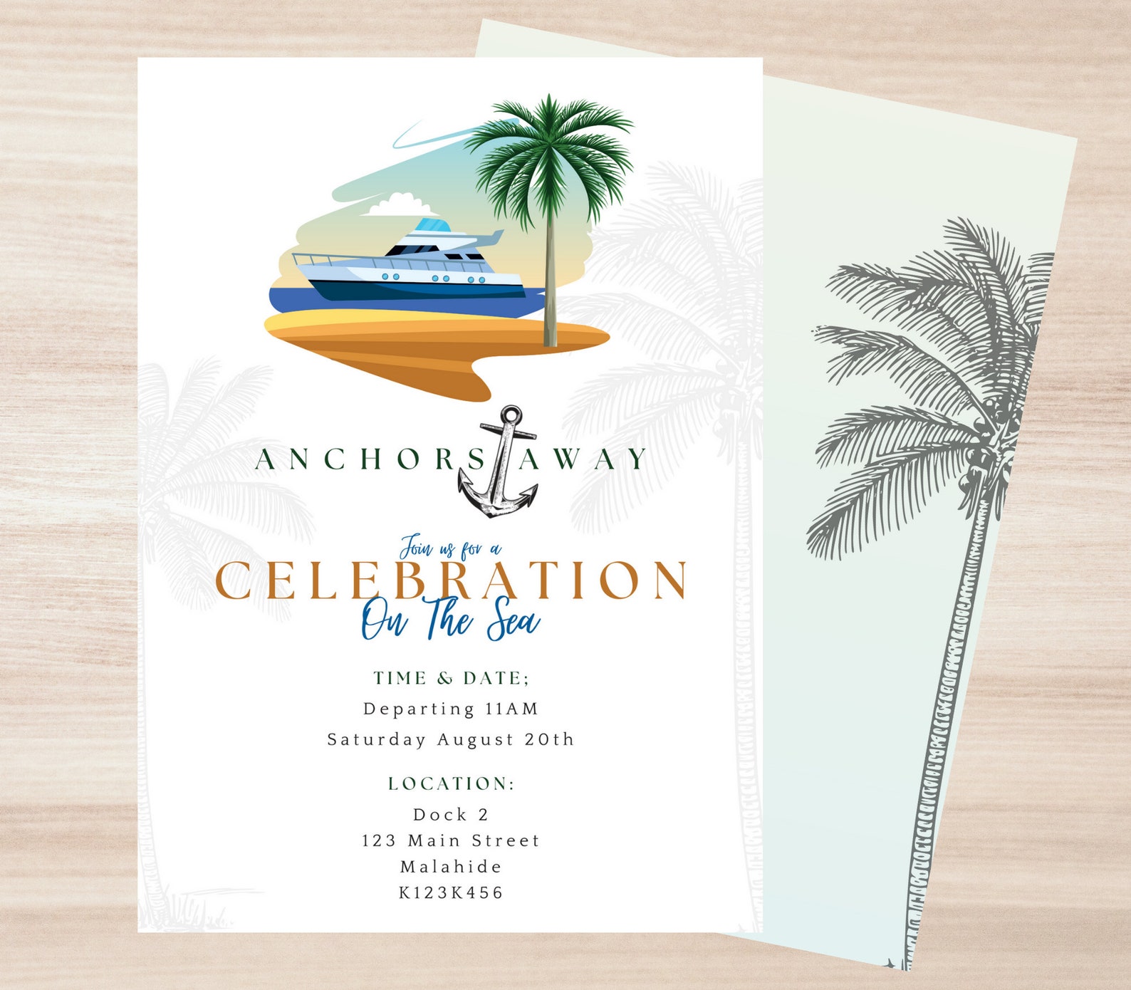 Yacht Party Invitation Template Boat Party Invitation Etsy