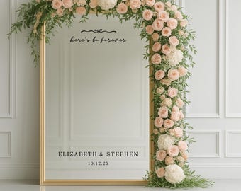 Wedding Mirror Decal Sticker – Custom Welcome Sign Vinyl | Mirror Sign for Wedding | Removable Vinyl Decal for Acrylic or Glass Signs