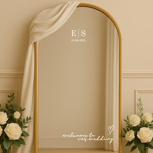 Mirror Decal Welcome to Our Wedding – Custom Vinyl Sticker for Acrylic Wedding Sign, Easy to Apply