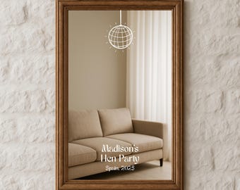 Calcomanía de espejo para despedida de soltera: Letrero de espejo personalizado para despedida de soltera / Calcomanía de vinilo removible para letreros de acrílico o vidrio