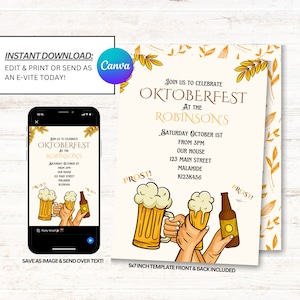 Oktoberfest Invitations, Oktoberfest Party Invite, Oktoberfest Invites, Instant Download