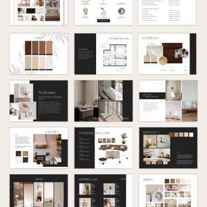 Plantilla de propuesta de diseño, plantilla de propuesta de diseño de interiores minimalista, plantilla de presentación de diseño de interiores