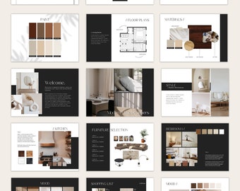 Design Proposal Template, Minimal Interior Design Proposal Template, Interior Design Presentation Template