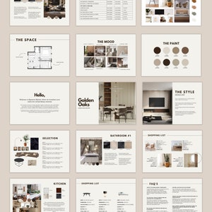 Plantilla de propuesta de diseño, plantilla de propuesta de diseño de interiores minimalista, plantilla de presentación de diseño de interiores