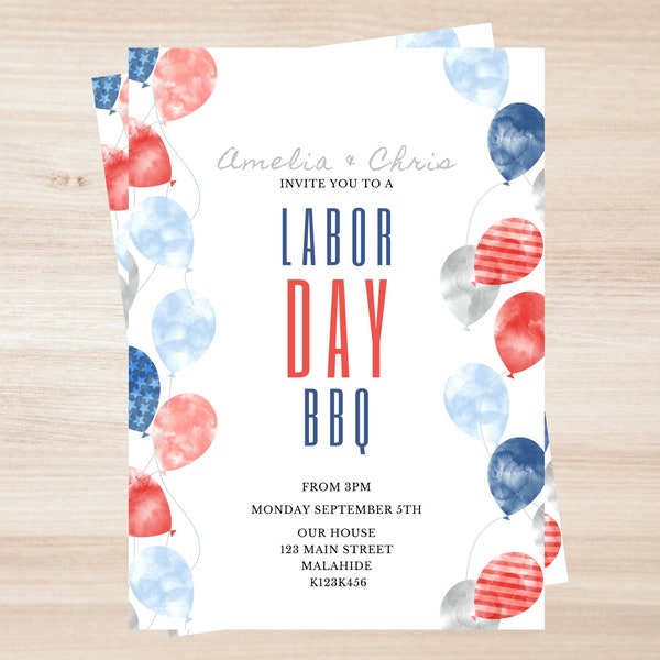 Labor Day Invite Etsy