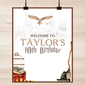 Wizard Birthday Party Welcome Sign Witch Magic School Magical Printable Editable Decor Instant Download - 16x20inch