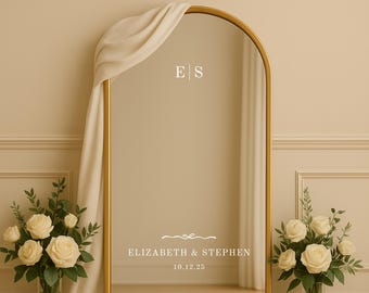 Wedding Welcome Mirror Sticker – Personalised Welcome Sign Vinyl | Mirror Sign for Wedding | Removable Vinyl Decal for Mirror Signs