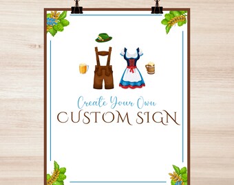 Oktoberfest Editable / Printable Party Sign - Decor - Instant Download - 16x20inch