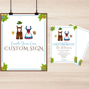 Oktoberfest Party Invite & Editable Sign - Beer/Cheers Party Invitation - Editable Template