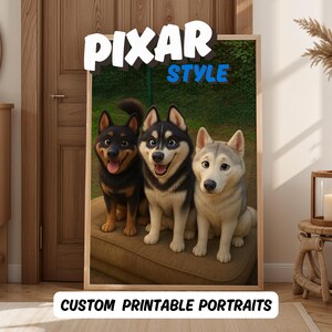 Custom Pixar Style Portrait, Custom Cartoon Pictures, Custom Character Digital Print