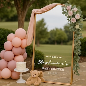 Baby Shower Mirror Decal Welcome Sign – Custom Vinyl Sticker for Acrylic Baby Shower Sign,  Minimal | Easy to Apply
