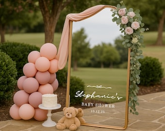 Baby Shower Mirror Decal Welcome Sign – Custom Vinyl Sticker for Acrylic Baby Shower Sign,  Minimal | Easy to Apply
