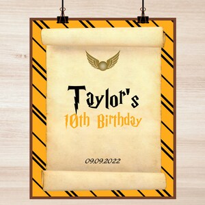 Wizard Birthday Party Welcome Sign Witch Magic School Magical Printable Editable Decor Instant Download - 16x20inch