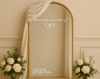 Wedding Mirror Decal Sticker – Custom Welcome Sign Vinyl | Mirror Sign for Wedding | Removable Vinyl Decal for Acrylic or Glass Signs