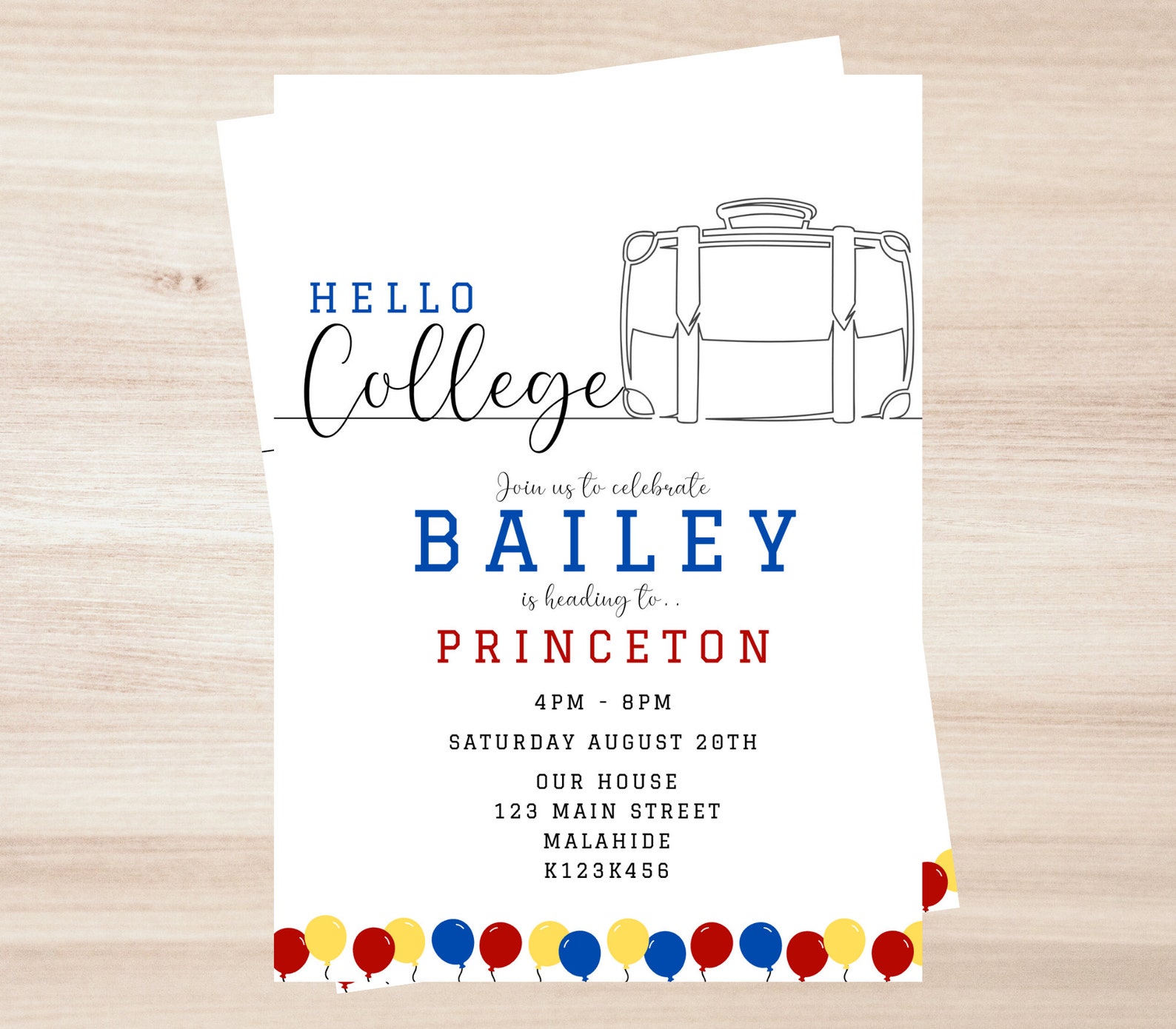 Trunk Party Invitation Template Graduation Party Invitation Etsy