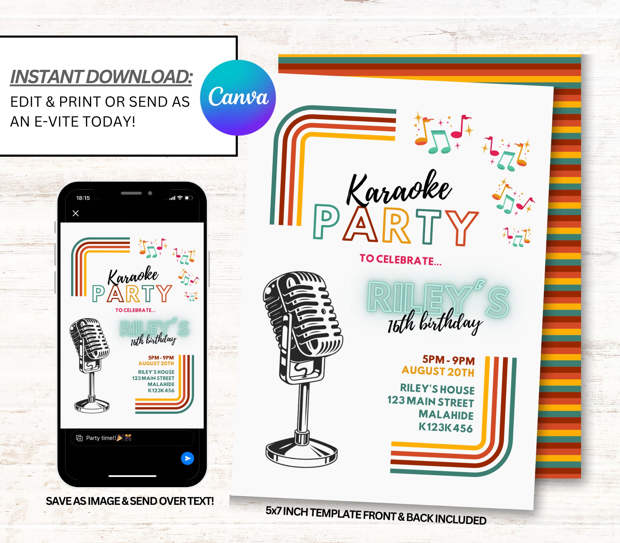 Free Printable Karaoke Party Invitations