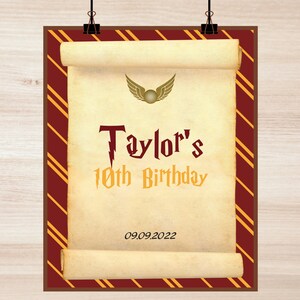 Wizard Birthday Party Welcome Sign Witch Magic School Magical Printable Editable Decor Instant Download - 16x20inch