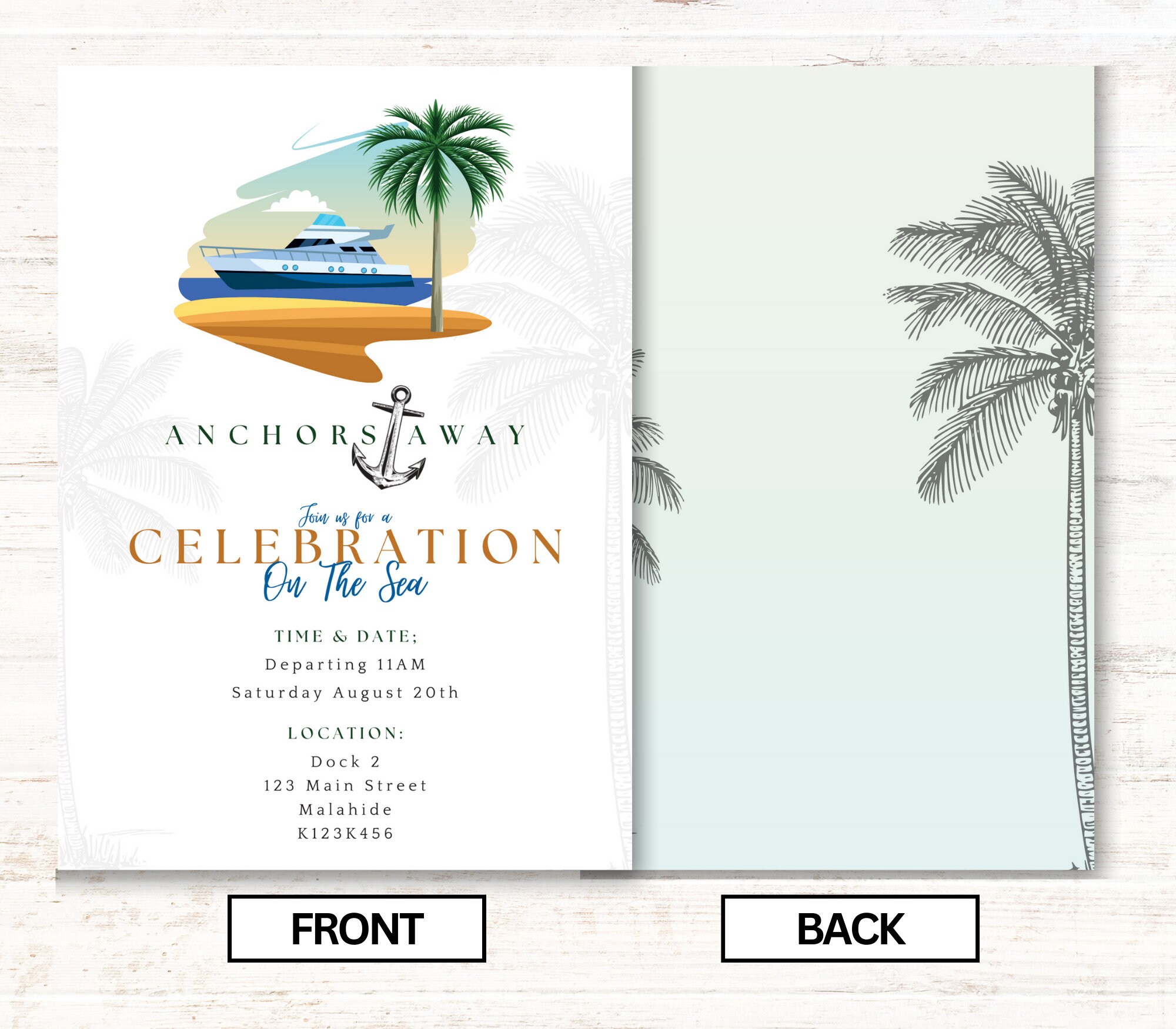 Yacht Invitations Yacht Party Invitation Boat Party Invites Etsy
