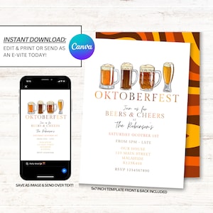 Oktoberfest Invitations, Oktoberfest Party Invite, Oktoberfest Invites, Instant Download