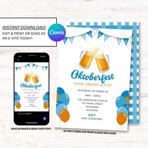 Oktoberfest Invitations, Oktoberfest Party Invite, Oktoberfest Invites, Instant Download