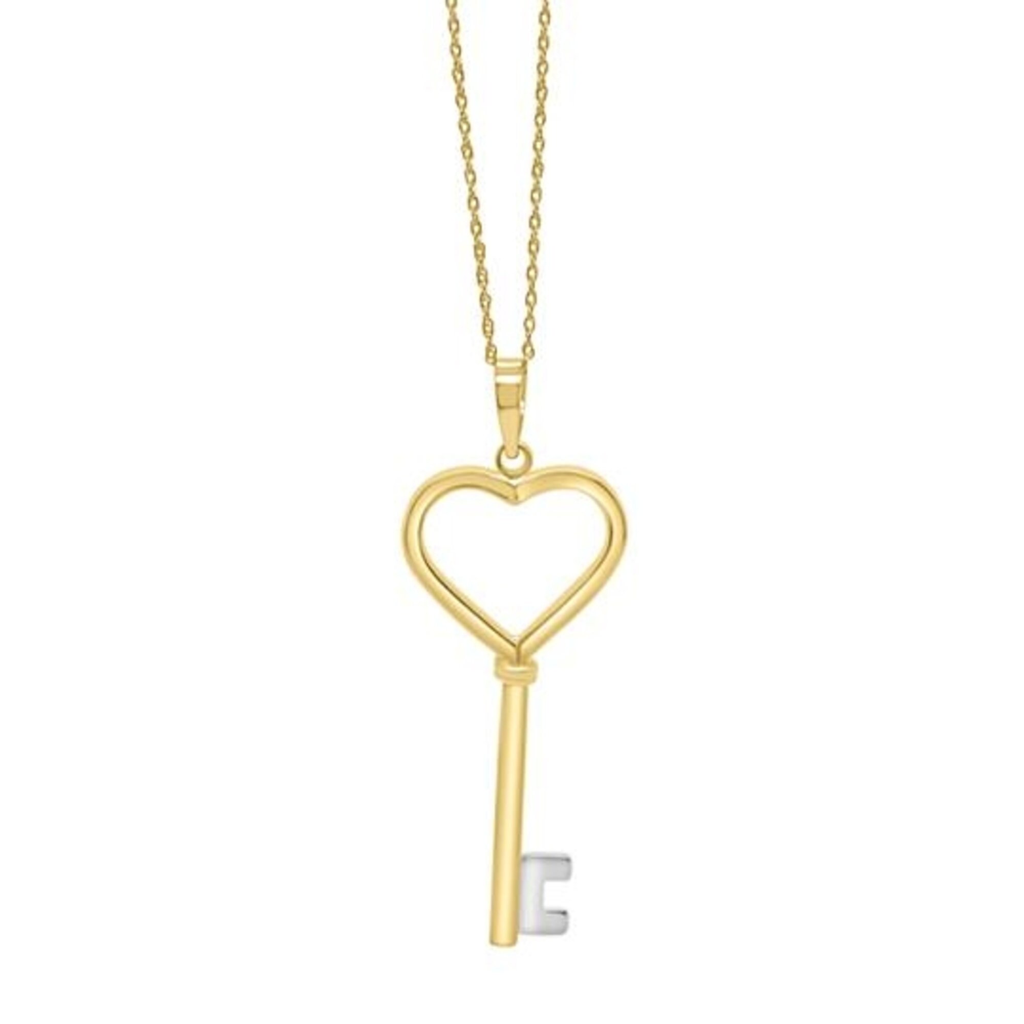 14K Yellow Gold Heart Lock Necklace