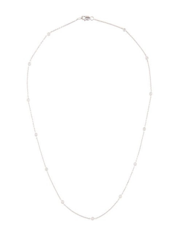 Diamond station necklace store white gold