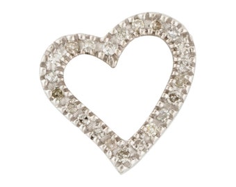 14k White Gold 0.13ct Diamond Heart Pendant Charm