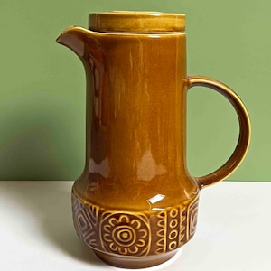 ヴィンテージ バーカー ブラザーズ ロイヤル チューダーウェア コーヒーポット：ミッドセンチュリー インカ デザイン