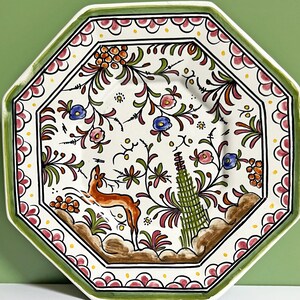 Portuguese Decorative Ceramic Plate: Hand Painted Filcer Coimbra Folk Art 18.5cm