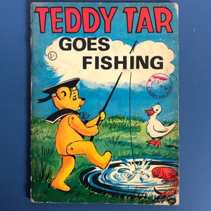 Teddy Tar va de pesca, libro infantil de los años 60, Miller and Co. 32 páginas a todo color más cubierta de cartulina de 4 páginas