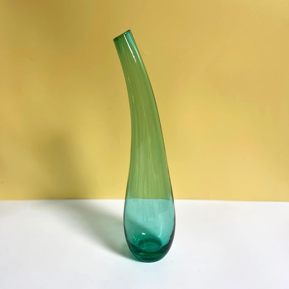 Vintage Ikea Aqua Glasvase: Große Teardrop skandinavisches Modernist-Dekor