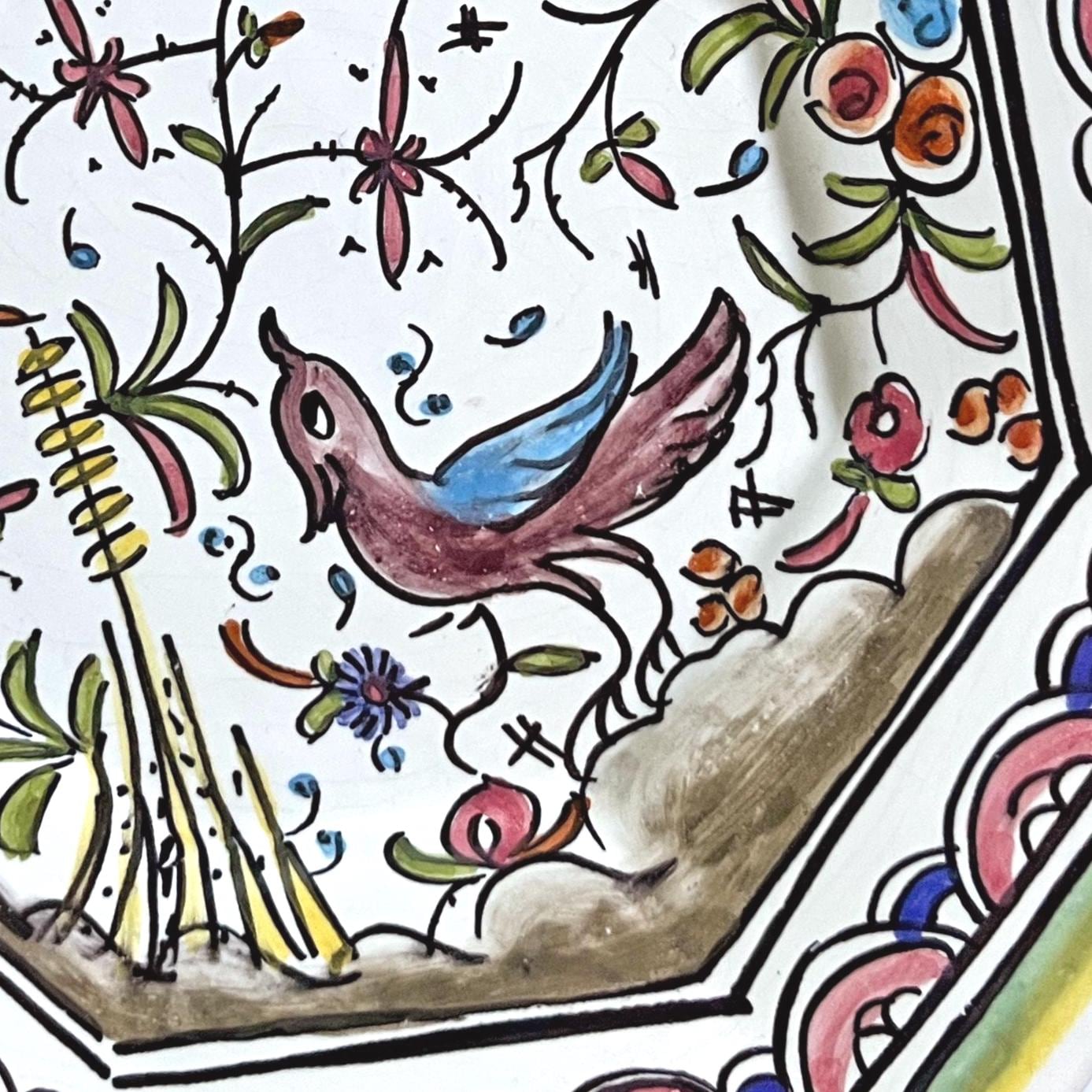 Portuguese Decorative Ceramic Plate: Hand Painted Filcer Coimbra Bird ...
