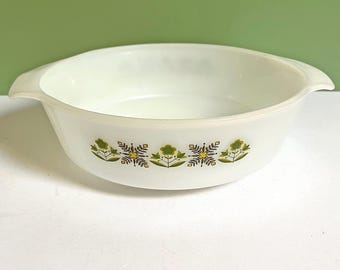 Anchor Hocking Fire King 'green Meadow' Baking Dishes: Retro Milk