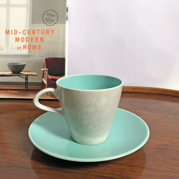 Poole Pottery Twintone Cup & Saucer, C57 Ice Green and Seagull Grey, 60s  Contour Tall Narrow Teacup Individually Available, Great Condition -   Canada