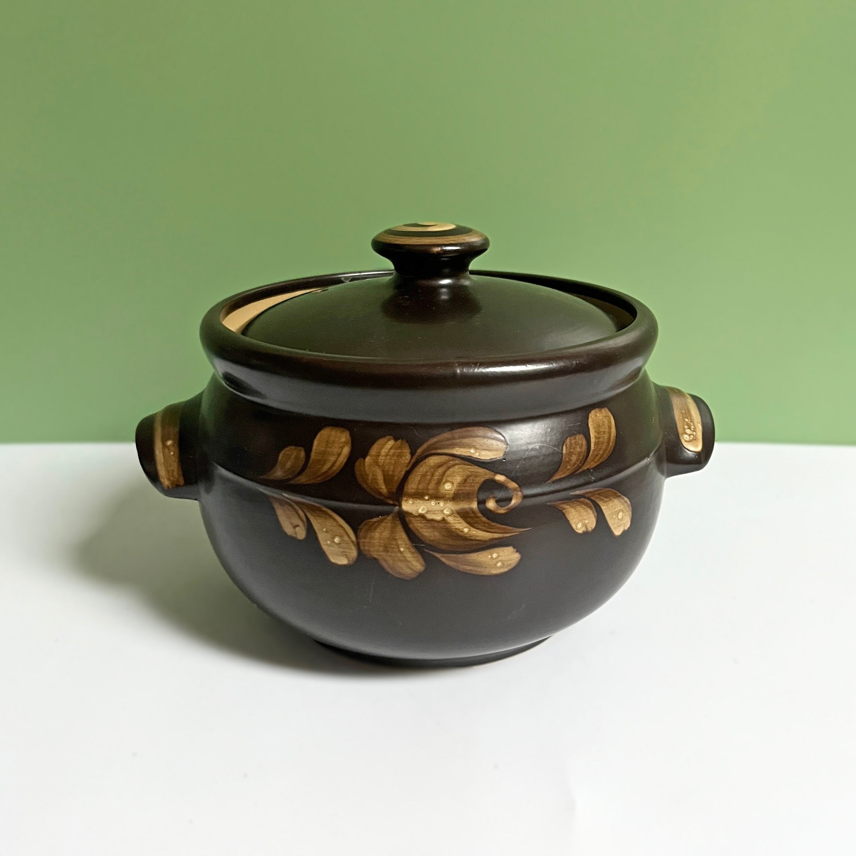 Denby Bakewell Casserole Dish With Lid, Dark Brown Hand Painted