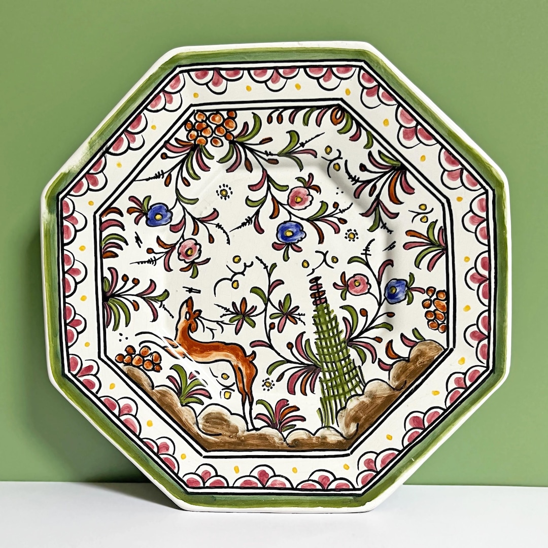 Portuguese Decorative Ceramic Plate: Hand Painted Filcer Coimbra Folk ...