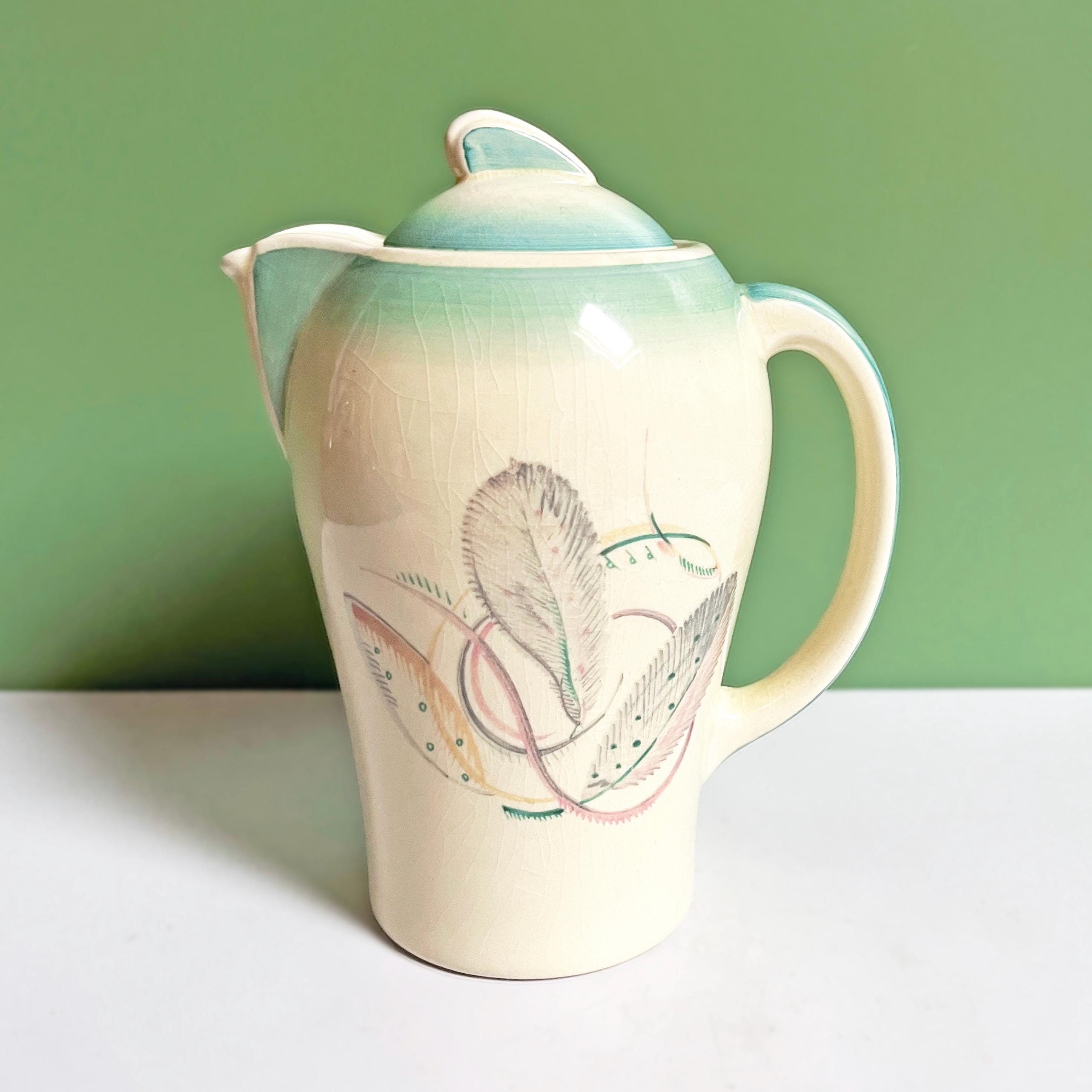 Susie Cooper Tureen　蓋付きボウル Susie Cooper Art Deco Water Jug: Grey Leaf Kestrel Design - Etsy