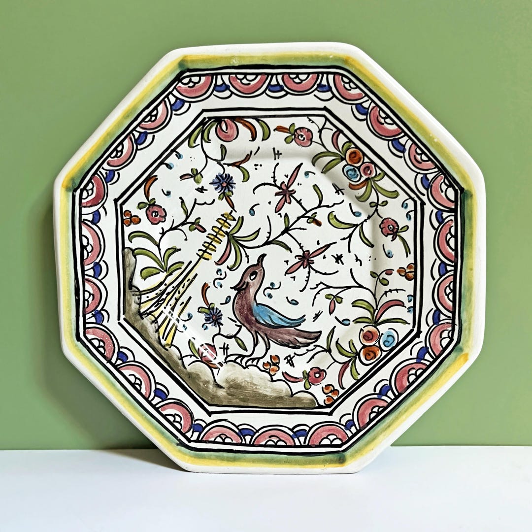 Portuguese Decorative Ceramic Plate: Hand Painted Filcer Coimbra Bird ...