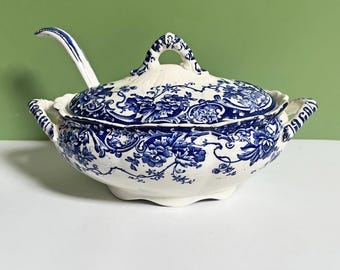 Antique Chatsworth Sauce Tureen With Lid And Ladle: K & Co Late Mayers Gravy Boat