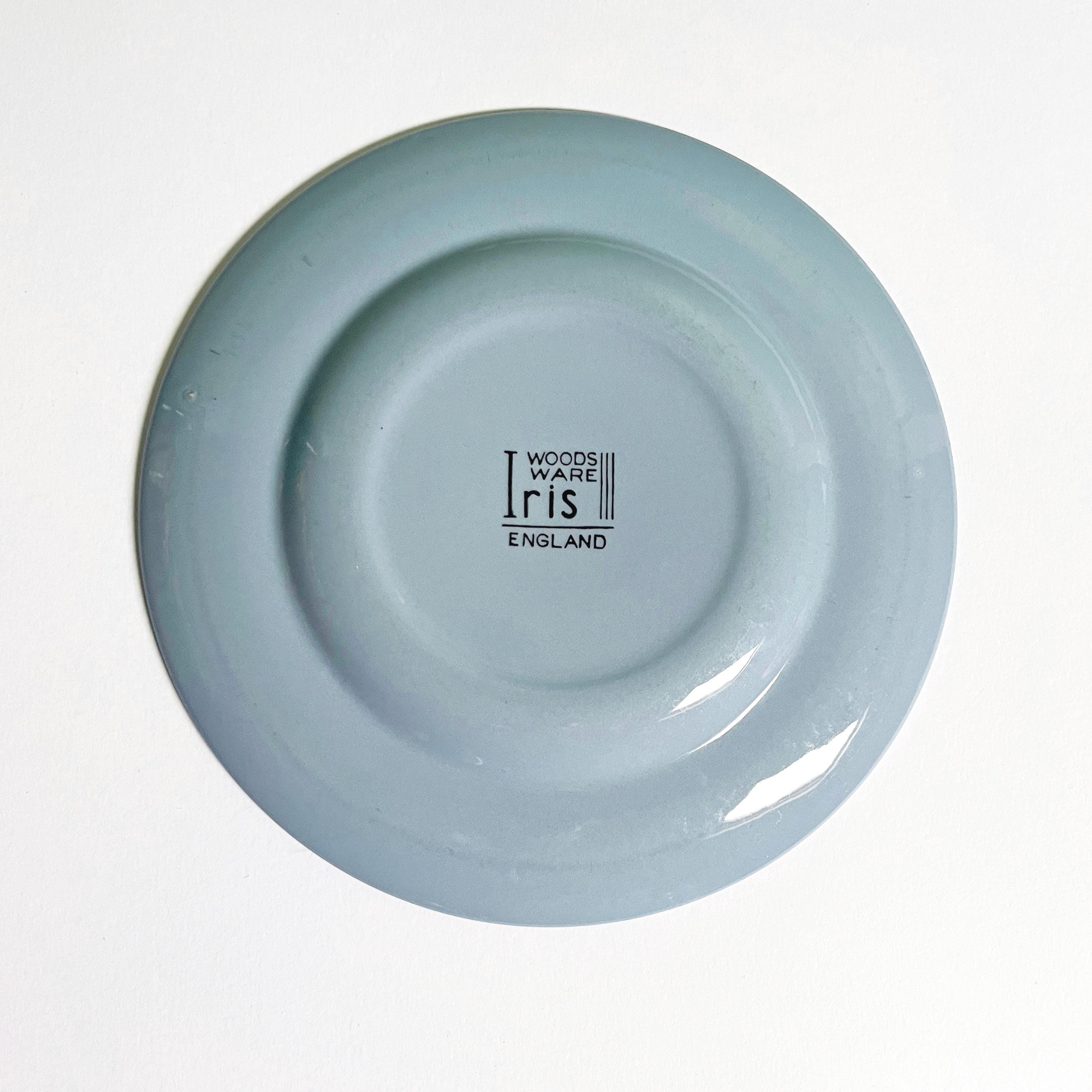 Vintage Woods Ware Iris Side Plate: Blue Art Deco Utility China - Etsy