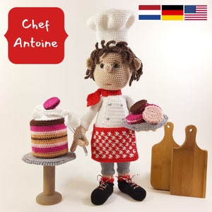 Chef Antoine, Amigurumi Crochet Pattern, PDF