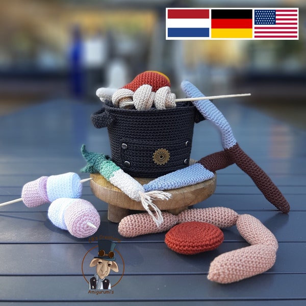 BBQ, barbecue, Amigurumi Haakpatroon, PDF